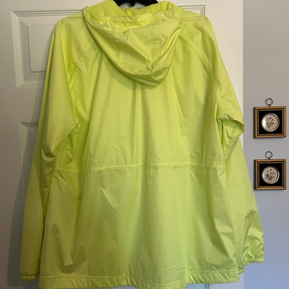 L.L. Bean Bright Yellow Light Green Women's Rain Jacket - Picture 2 of 4